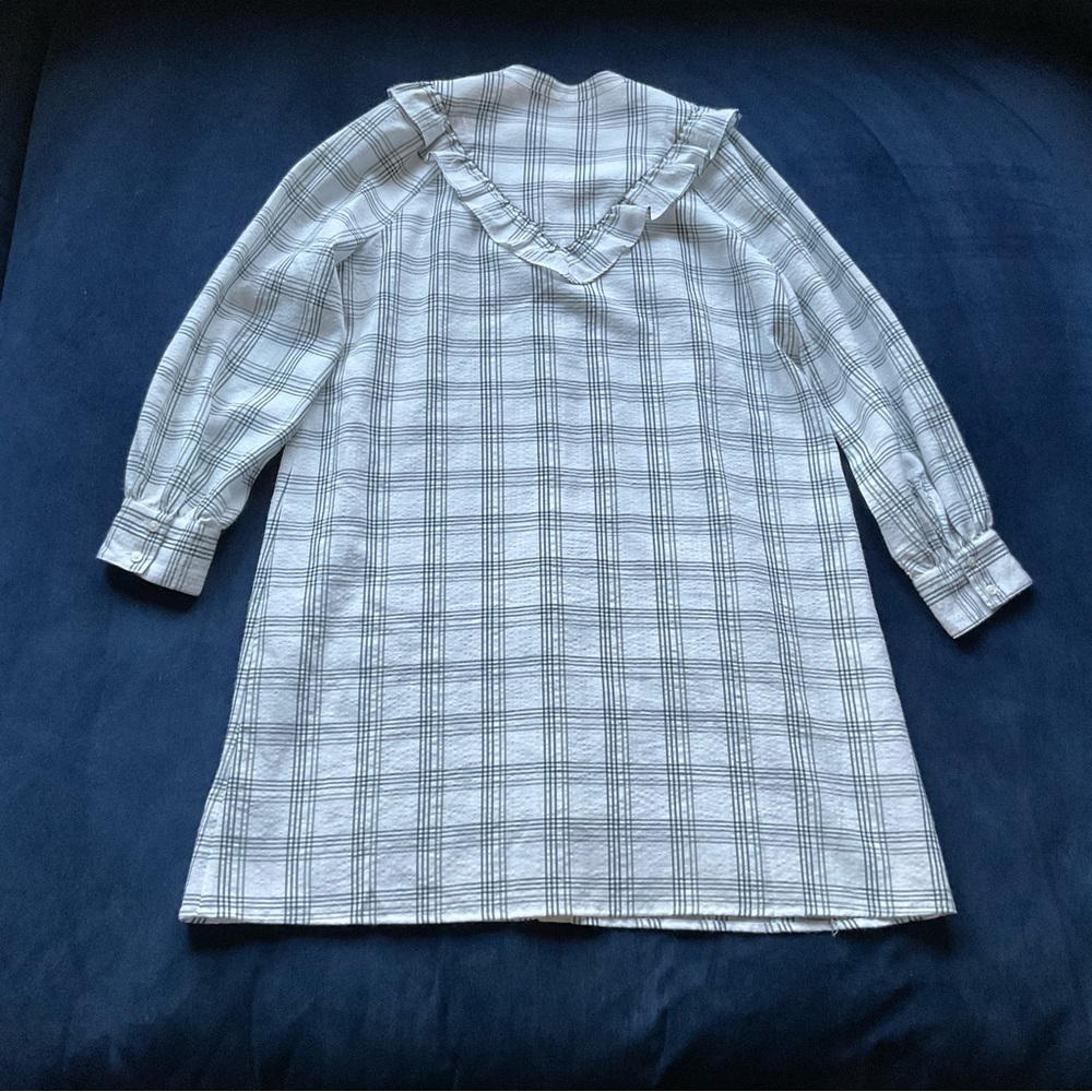 Madewell‎ Plaid Ruffle-Yoke Shirtdress - Picture 5 of 5